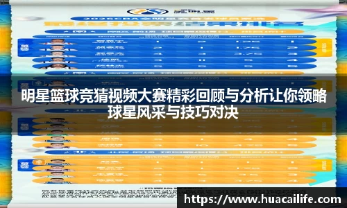 明星篮球竞猜视频大赛精彩回顾与分析让你领略球星风采与技巧对决